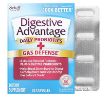 Schiff, Digestive Advantage, Daily Probiotics + Gas Defense, 32 Capsules