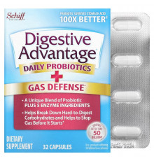 Schiff, Digestive Advantage, Daily Probiotics + Gas Defense, 32 Capsules
