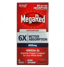 Schiff, MegaRed, Advanced Omega-3s, 800 mg, 40 Softgels