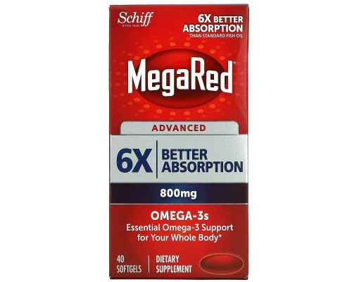 Schiff, MegaRed, Advanced Omega-3s, 800 mg, 40 Softgels Schiff, MegaRed, Advanced Omega-3s, 800 mg, 40 Softgels
