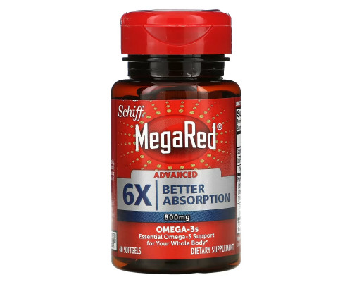 Schiff, MegaRed, Advanced Omega-3s, 800 mg, 40 Softgels Schiff, MegaRed, Advanced Omega-3s, 800 mg, 40 Softgels