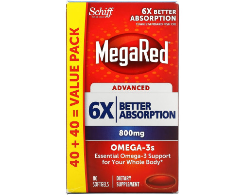 Schiff, MegaRed, Advanced, 800 mg, 80 Softgels Schiff, MegaRed, Advanced, 800 mg, 80 Softgels