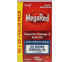 Schiff, MegaRed, Superior Omega-3 Krill Oil, 1,000 mg, 60 Softgels