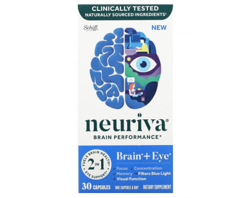 Для глаз Schiff, Neuriva Brain Performance, 30 капсул Для глаз Schiff, Neuriva Brain Performance, 30 капсул