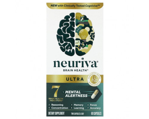 Улучшение памяти и работы мозга Schiff, Neuriva Brain Health, Ultra, 60 капсул Улучшение памяти и работы мозга Schiff, Neuriva Brain Health, Ultra, 60 капсул