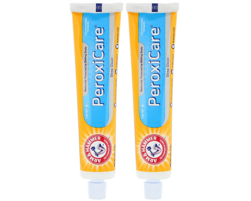 Arm & Hammer, PeroxiCare, Deep Clean, Fluoride Anticavity Toothpaste, Clean Mint, Twin Pack, 6.0 oz (170 g) Each Arm & Hammer, PeroxiCare, Deep Clean, Fluoride Anticavity Toothpaste, Clean Mint, Twin Pack, 6.0 oz (170 g) Each