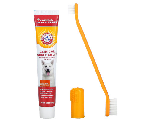 Arm & Hammer, Clinical Gum Health, стоматологический набор для собак, курица, набор из 3 предметов Arm & Hammer, Clinical Gum Health, стоматологический набор для собак, курица, набор из 3 предметов