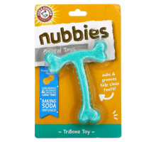 Arm & Hammer, Nubbies, Dental Toys for Moderate Chewers, Tribone, Peanut Butter, 1 Toy