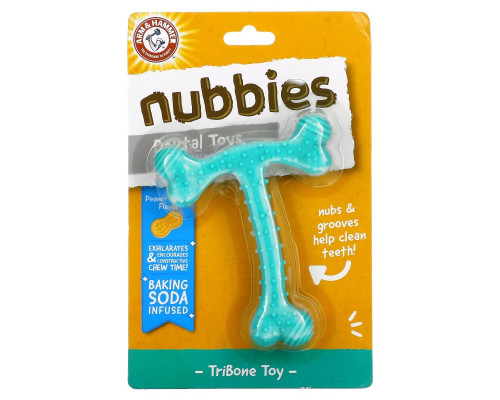 Arm & Hammer, Nubbies, Dental Toys for Moderate Chewers, Tribone, Peanut Butter, 1 Toy Arm & Hammer, Nubbies, Dental Toys for Moderate Chewers, Tribone, Peanut Butter, 1 Toy