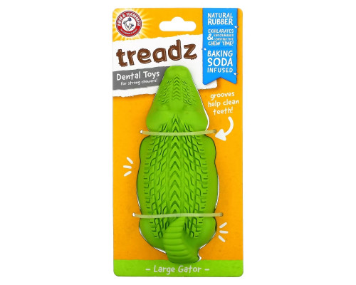 Arm & Hammer, Treadz, Dental Toys For Strong Chewers, Large Gator Arm & Hammer, Treadz, Dental Toys For Strong Chewers, Large Gator