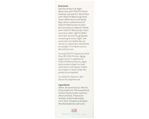 Yeouth, Retinol Serum, 2 fl oz (60 ml) Yeouth, Retinol Serum, 2 fl oz (60 ml)