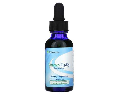 Nutra BioGenesis, Vitamin D3/K2 Emulsion, 1 oz (30 ml) Nutra BioGenesis, Vitamin D3/K2 Emulsion, 1 oz (30 ml)