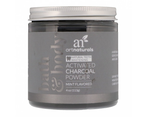 Artnaturals, Активированный уголь в виде порошка, Со вкусом мяты, 4 унц. (113 г) Artnaturals, Активированный уголь в виде порошка, Со вкусом мяты, 4 унц. (113 г)