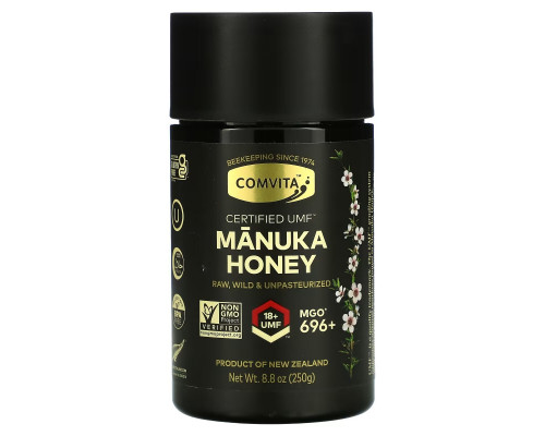 Comvita, Raw Manuka Honey, Certified UMF 18+ (MGO 696+), 8.8 oz (250 g) Comvita, Raw Manuka Honey, Certified UMF 18+ (MGO 696+), 8.8 oz (250 g)