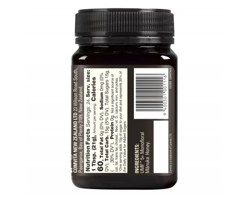 Comvita, Raw Manuka Honey, Certified UMF 5+ (MGO 83+), 1.1 lb (500 g) Comvita, Raw Manuka Honey, Certified UMF 5+ (MGO 83+), 1.1 lb (500 g)