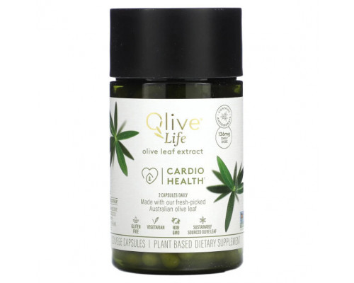Зелень и зеленые овощи Comvita, Olive Life, экстракт листьев оливкового дерева, для здоровья сердечно-сосудистой системы, 68 мг, 120 растительных капсул Зелень и зеленые овощи Comvita, Olive Life, экстракт листьев оливкового дерева, для здоровья сердечно-сосудистой системы, 68 мг, 120 растительных капсул