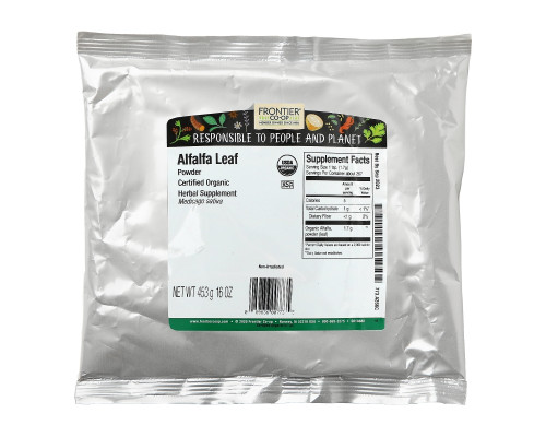 Frontier Natural Products, Органические молотые листья люцерны, 16 унций (453 г) Frontier Natural Products, Органические молотые листья люцерны, 16 унций (453 г)