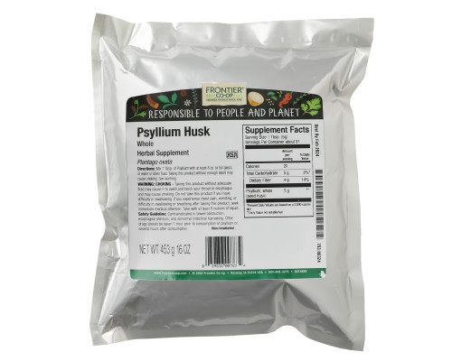 Frontier Co-op, Whole Psyllium Husk, 16 oz (453 g) Frontier Co-op, Whole Psyllium Husk, 16 oz (453 g)