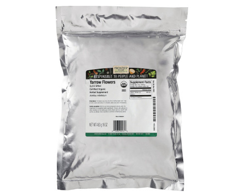 Frontier Natural Products, Органические нарезанные и просеянные цветки тысячелистника, 16 унций (453 г) Frontier Natural Products, Органические нарезанные и просеянные цветки тысячелистника, 16 унций (453 г)