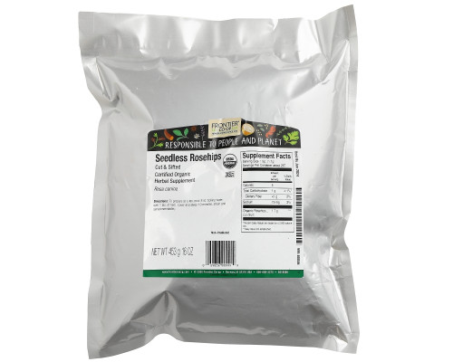Frontier Natural Products, Органический нарезанный и просеянный шиповник без семян, 16 унций (453 г) Frontier Natural Products, Органический нарезанный и просеянный шиповник без семян, 16 унций (453 г)