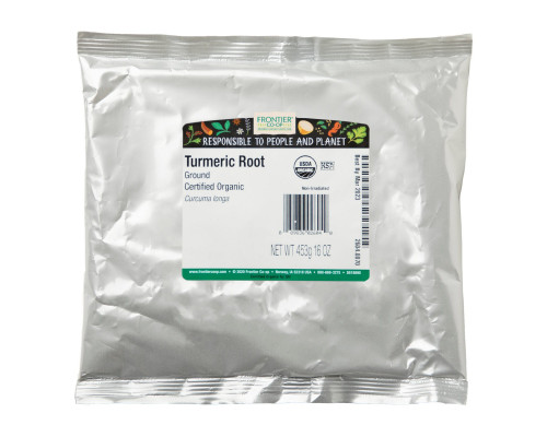 Frontier Natural Products, Органический измельченный корень куркумы, 16 унций (453 г) Frontier Natural Products, Органический измельченный корень куркумы, 16 унций (453 г)