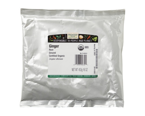 Frontier Natural Products, Органический корень имбиря в порошке, 16 унций (453 г) Frontier Natural Products, Органический корень имбиря в порошке, 16 унций (453 г)