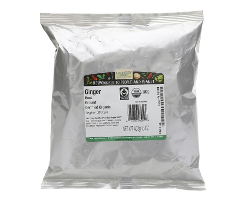 Frontier Natural Products, Органический молотый корень имбиря, 16 унций (453 г) Frontier Natural Products, Органический молотый корень имбиря, 16 унций (453 г)