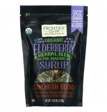 Frontier Co-op, Organic Elderberry & Herbal Blend For Making Syrup, Strength Blend, 4.23 oz (120 g)