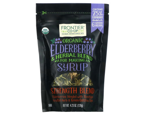 Frontier Co-op, Organic Elderberry & Herbal Blend For Making Syrup, Strength Blend, 4.23 oz (120 g) Frontier Co-op, Organic Elderberry & Herbal Blend For Making Syrup, Strength Blend, 4.23 oz (120 g)