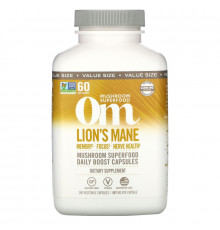 Om Mushrooms, Lion's Mane Mushroom Superfood, 180 Vegetable Capsules