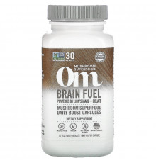 Organic Mushroom Nutrition, Топливо для мозга, на основе ежовика гребенчатого+ фолата, 667 мг, 90 вегетарианских капсул