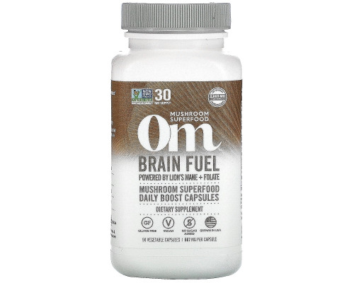 Organic Mushroom Nutrition, Топливо для мозга, на основе ежовика гребенчатого+ фолата, 667 мг, 90 вегетарианских капсул Organic Mushroom Nutrition, Топливо для мозга, на основе ежовика гребенчатого+ фолата, 667 мг, 90 вегетарианских капсул