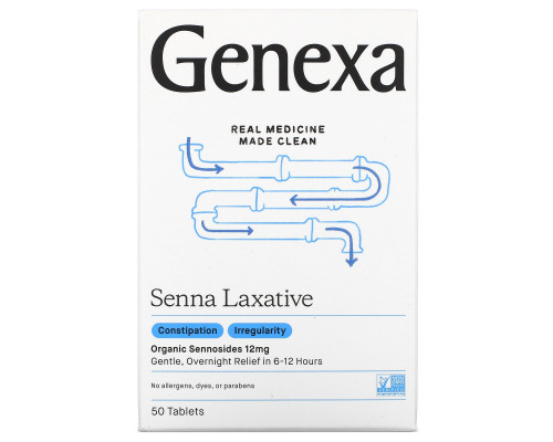 Genexa, Lax-Aid, Organic Senna Laxative, 50 Tablets Genexa, Lax-Aid, Organic Senna Laxative, 50 Tablets