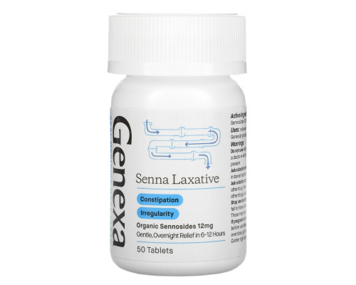 Genexa, Lax-Aid, Organic Senna Laxative, 50 Tablets Genexa, Lax-Aid, Organic Senna Laxative, 50 Tablets
