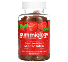 Gummiology, Adult Mega Multivitamins Gummies, Natural Raspberry Flavor, 100 Vegetarian Gummies