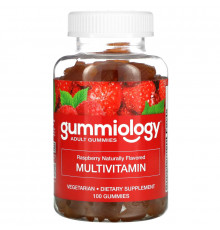 Gummiology, Adult Mega Multivitamins Gummies, Natural Raspberry Flavor, 100 Vegetarian Gummies