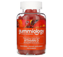 Gummiology, Adult Vitamin D3 Gummies, Natural Peach & Sour Cherry Flavors, 100 Vegetarian Gummies