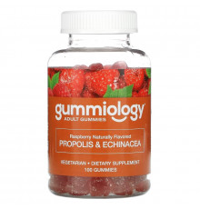 Gummiology, Adult Propolis & Echinacea Gummies, Natural Raspberry Flavor, 100 Vegetarian Gummies
