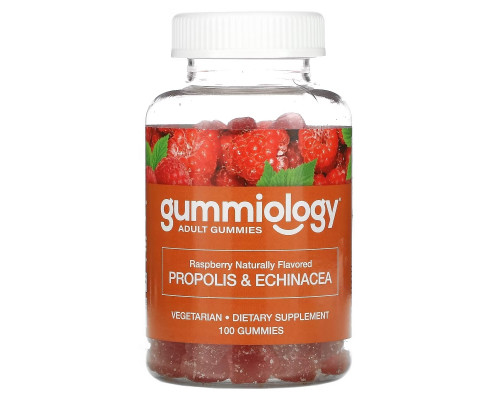 Gummiology, Adult Propolis & Echinacea Gummies, Natural Raspberry Flavor, 100 Vegetarian Gummies Gummiology, Adult Propolis & Echinacea Gummies, Natural Raspberry Flavor, 100 Vegetarian Gummies