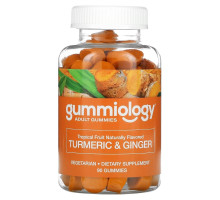 Gummiology, Adult Turmeric & Ginger Gummies, Tropical Fruit Flavors, 100 Vegetarian Gummies