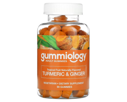 Gummiology, Adult Turmeric & Ginger Gummies, Tropical Fruit Flavors, 100 Vegetarian Gummies Gummiology, Adult Turmeric & Ginger Gummies, Tropical Fruit Flavors, 100 Vegetarian Gummies