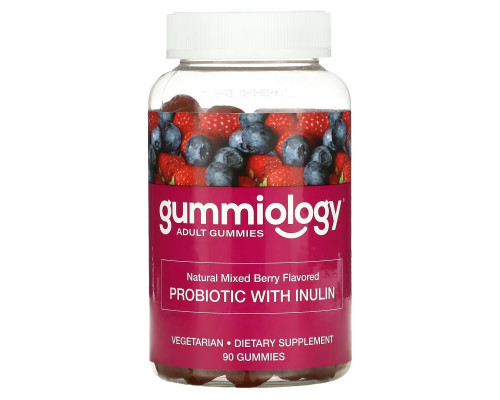 Gummiology, Probiotic with Inulin Gummies, Mixed Berry, 90 Vegetarian Gummies Gummiology, Probiotic with Inulin Gummies, Mixed Berry, 90 Vegetarian Gummies