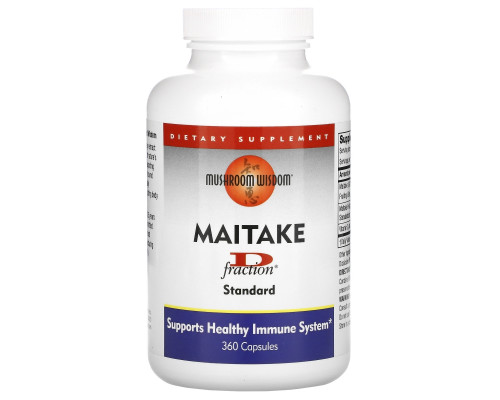 Grifron Maitake Mushroom Wisdom Грибы майтакэ D-фракция 360 капсул Grifron Maitake Mushroom Wisdom Грибы майтакэ D-фракция 360 капсул