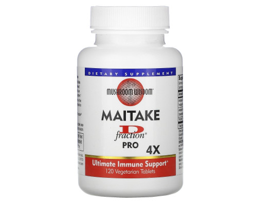 Grifron Maitake Mushroom Wisdom D-фракция майтаке Pro 4X 120 вегетарианских таблеток Grifron Maitake Mushroom Wisdom D-фракция майтаке Pro 4X 120 вегетарианских таблеток
