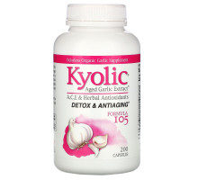 Kyolic, Выдержанный чесночный экстракт, детоксикация и омолаживание, формула 105, 200 капсул