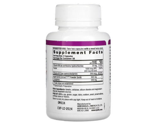 Kyolic, Aged Garlic Extract, Formula 108, 100 Capsules Kyolic, Aged Garlic Extract, Formula 108, 100 Capsules