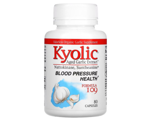 Kyolic, Aged Garlic Extract, Blood Pressure Health, Formula 109, 80 Capsules Kyolic, Aged Garlic Extract, Blood Pressure Health, Formula 109, 80 Capsules