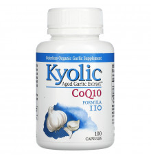 Kyolic, Экстракт Выдержанного Чеснока и Коэнзим Q10, Формула 110, 100 Капсул