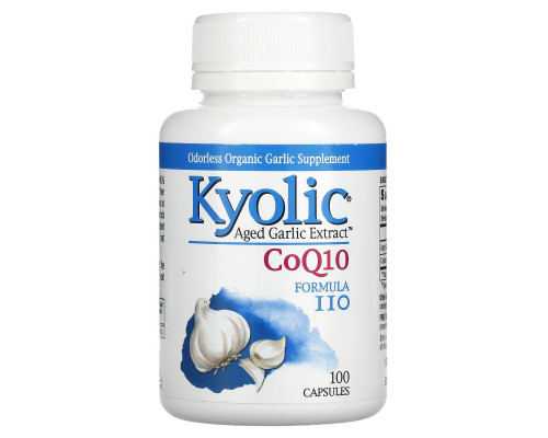 Kyolic, Экстракт Выдержанного Чеснока и Коэнзим Q10, Формула 110, 100 Капсул Kyolic, Экстракт Выдержанного Чеснока и Коэнзим Q10, Формула 110, 100 Капсул