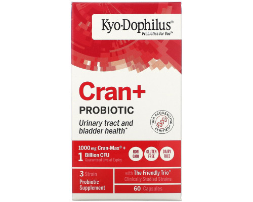Kyolic, Kyo-Dophilus, пробиотики, с экстрактом клюквы, 60 капсул Kyolic, Kyo-Dophilus, пробиотики, с экстрактом клюквы, 60 капсул